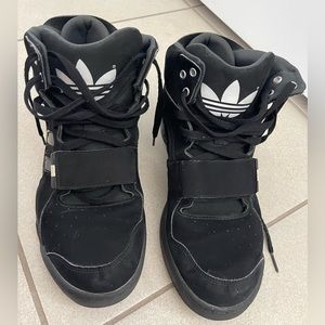 Black High Top Adidas Sneakers (size 10.5)